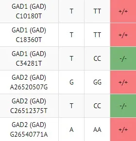 homozygous GAD genes example