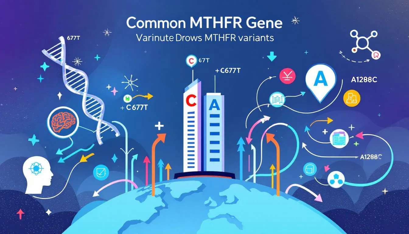 Graphical representation of common MTHFR gene variants.