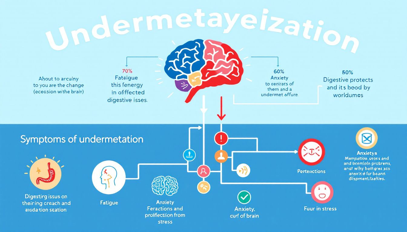 A graphic representation of key symptoms of undermethylation.