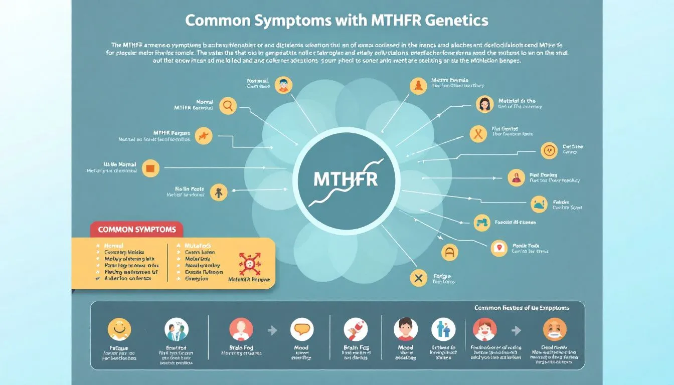 A visual representation of common symptoms associated with MTHFR gene mutations.