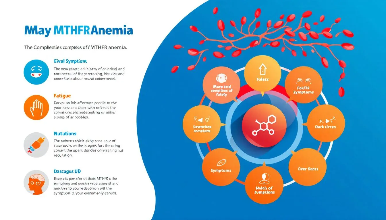 A visual representation of common symptoms of MTHFR anemia.