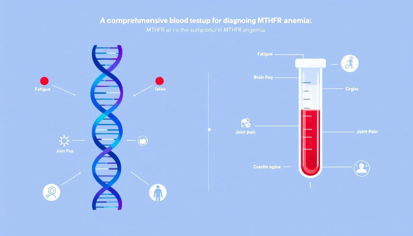 A blood test setup for diagnosing MTHFR anemia.