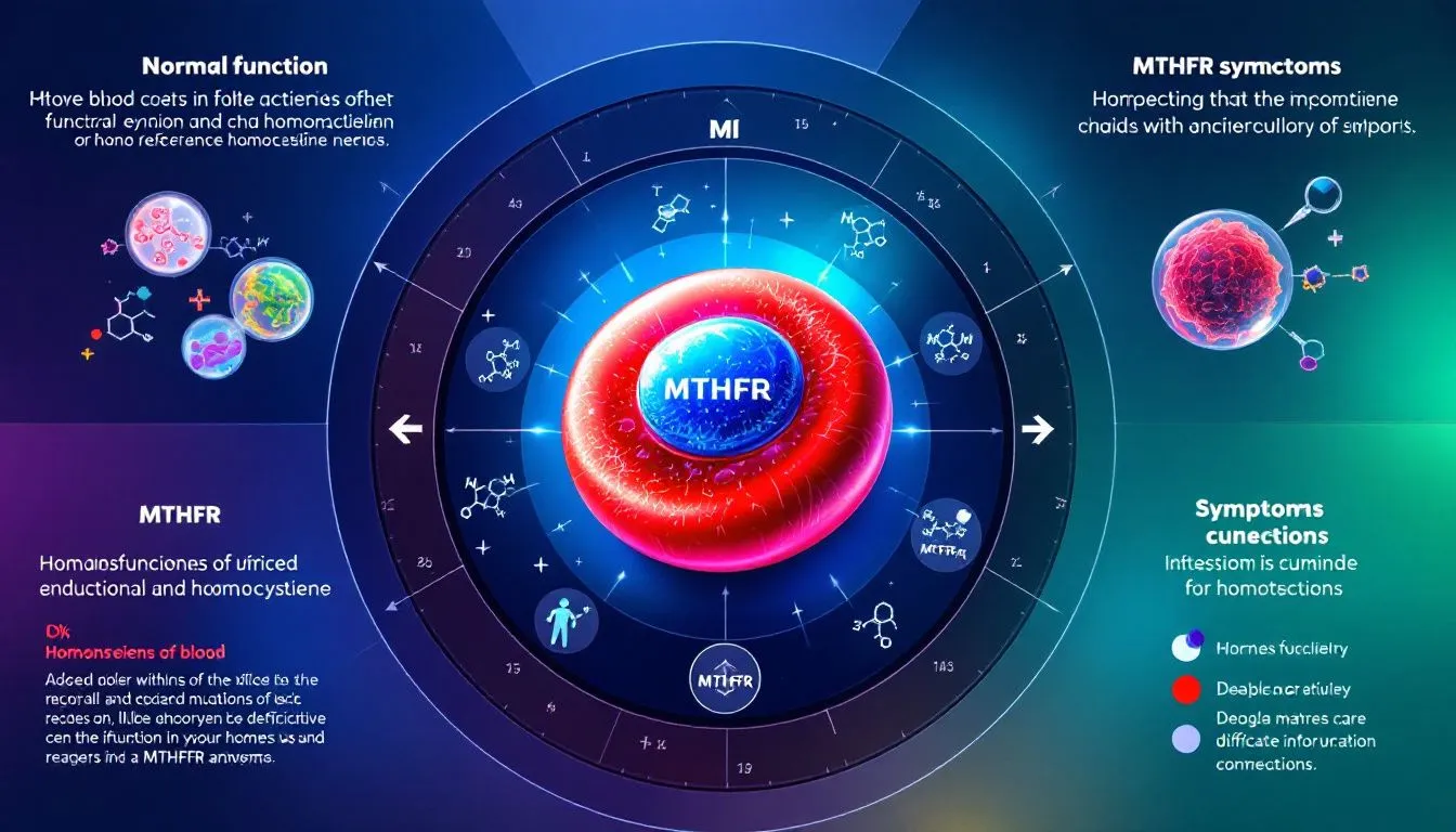 An illustration depicting red blood cells and their relation to MTHFR anemia.