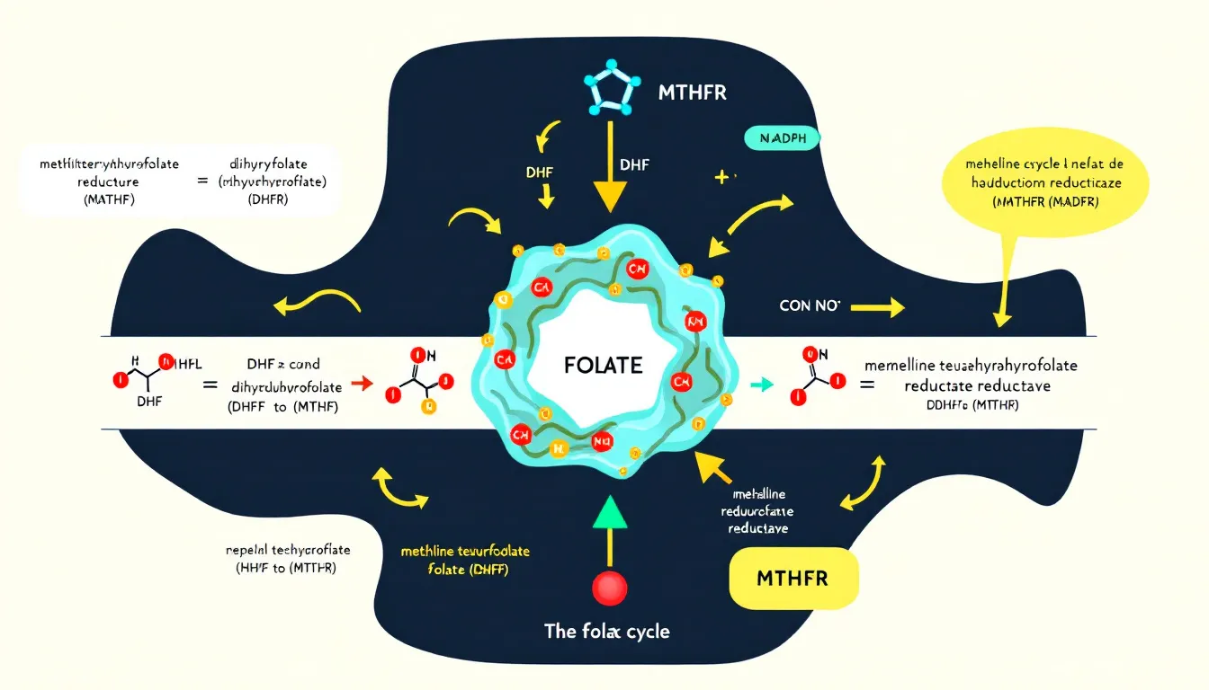 An illustration of the folate cycle, highlighting methyltetrahydrofolate.